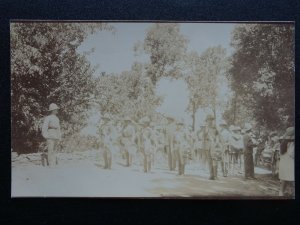 WW1 Military Band of Soldier Wearing Pith Helmets c1915 RP Postcard