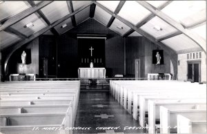 RPPC Interior St Marys Catholic Church Grayling MI Vintage Postcard V67