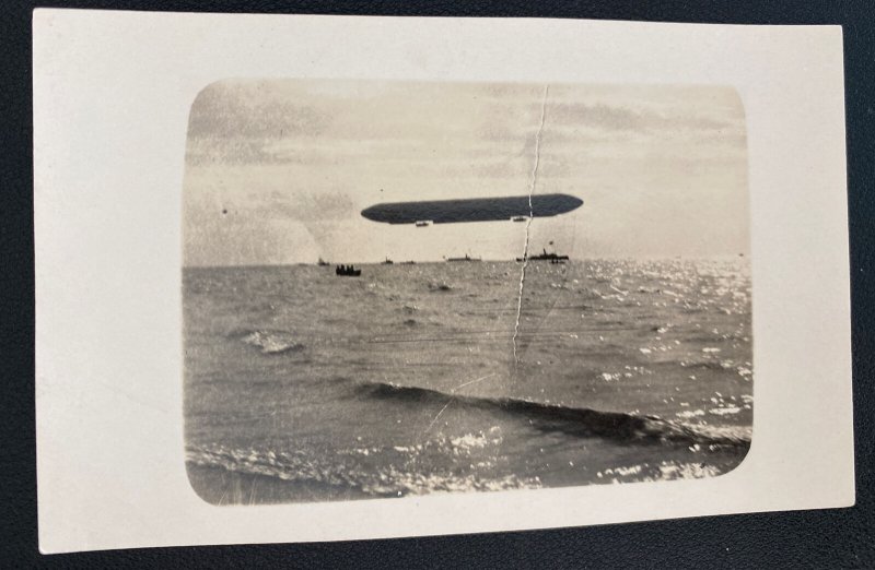 Mint Germany Real Picture Postcard Zeppelin Airship In High Seas