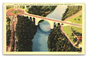 Veterans Memorial Bridge Genesee River Rochester New York c1956 Postcard