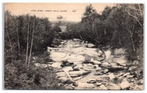 Vintage Little River, Lisbon Falls, Maine Postcard