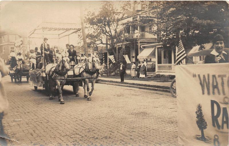 F15/ Parade Real Photo RPPC Postcard c1910 Hore Drawn Float Patriotic 8