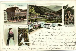 PC GERMANY, GRUSS AUS OPPENAU, Vintage LITHO Postcard (b31997)