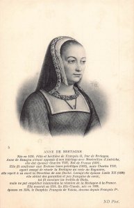 A984 French Royalty Anne of Brittany Duchess Portrait vintage postcard