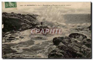 Bernerie Old Postcard Rocks of the patorie one day storm