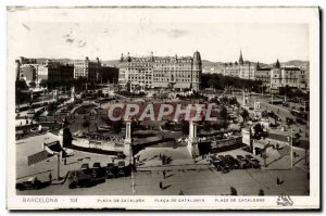 Old Postcard From Barcelona Plaza Cataluna