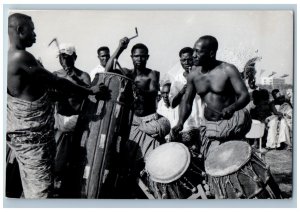 Ghana West Africa RPPC Photo Postcard War Drummers c1950's Vintage Unposted