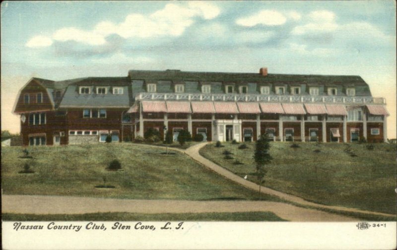 Glen Cove Long Island NY Nassau Country Club c1910 Postcard