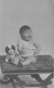 Little baby with stuffed dog Child, People Photo Unused 