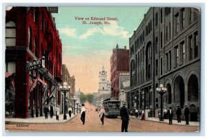 1917 View Edmund Street Exterior Building St. Joseph Missouri Vintage Postcard