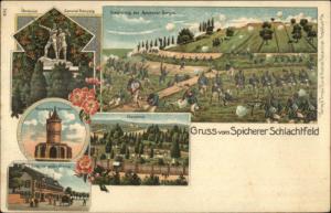 Gruss vom Spicherer Schlachtfeld Battlefield German Military c1905 Postcard