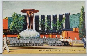 Chicago 1933 Expo Century of Progress Fountain Court Electrical Grp Postcard K7