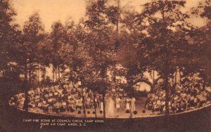 Aiken South Carolina Council Circle Campfire, Camp Long, Vintage PC U26638