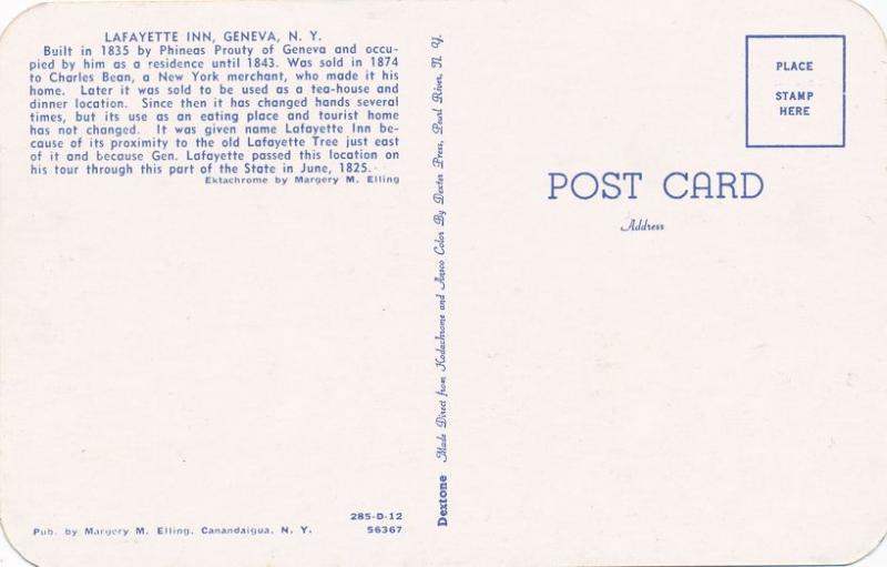 Geneva NY, New York - Lafayette Inn Restaurant