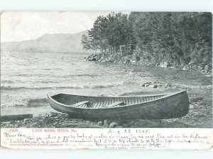 Pre-1907 SMALL BOAT ON SHORELINE Weld - Near Rumford & Farmington ME AE5390