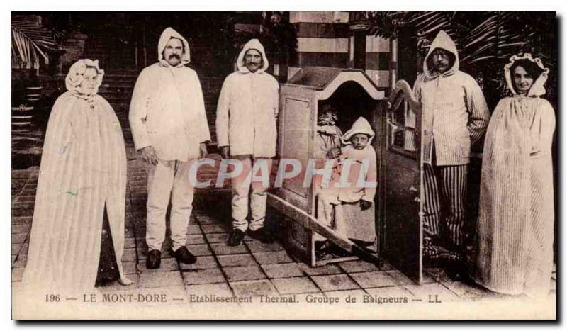 Old Postcard Le Mont Dore Hydrotherapy bathers Group