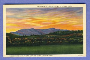 Beautiful Mount Mansfield At Sunset Postcard, Vermont/VT