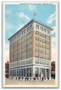 c1920 Lansing State Savings Bank Exterior Building Lansing Michigan MI Postcard