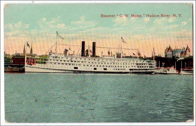 Steamer C.W.Morse on Hudson River. Hudson Navigation Co.