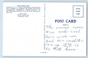 Homestead Florida Postcard White Heron Motel Bedroom View c1960 Vintage Antique