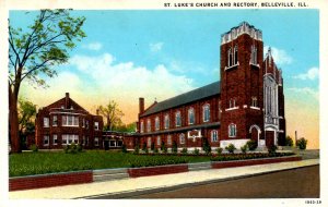 Belleville, Illinois - St. Luke's Church and Rectory - c1930