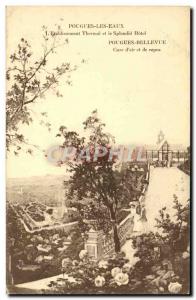 Old Postcard Cures Pougues les Eaux L & # 39etablissement spa and Splendid Hotel