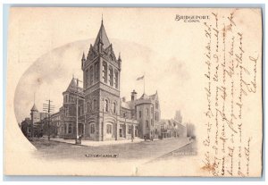 Bridgeport Connecticut Postcard Post Office Exterior View c1905 Vintage Antique