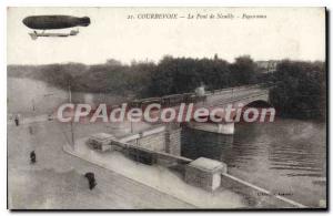 Old Postcard Panorama Courbevoie Neuilly Bridge