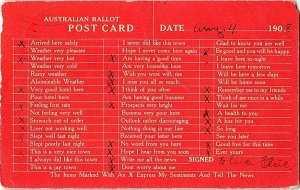 Australian Ballot Post Card Vintage Postcard Standard View Card