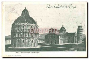 Old Postcard Italy Pisa Duomo con il Battistero