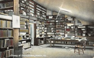LP49   California  Postcard   Santa Barbara Mission Library interior 