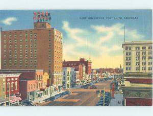 Unused Linen STREET SCENE Fort Smith Arkansas AR W1363