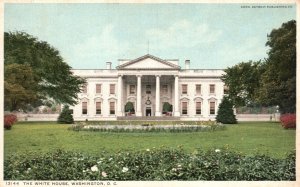 Vintage Postcard 1920's View of The White House Washington D. C.