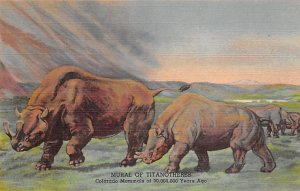 Mural of Titanotheres Colorado Museum of Natural History, Denver, Colorado, U...