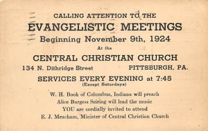 Evangelistic Meetings Central Christian Church - Pittsburgh, Pennsylvania PA  