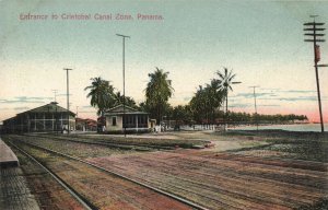 c.1907-15 Train Depot Canal Zone Panama Postcard 10C1-50 