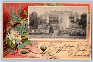 Hesse Germany Postcard Palm Garden Fountain View Frankfurt 1901 Antique