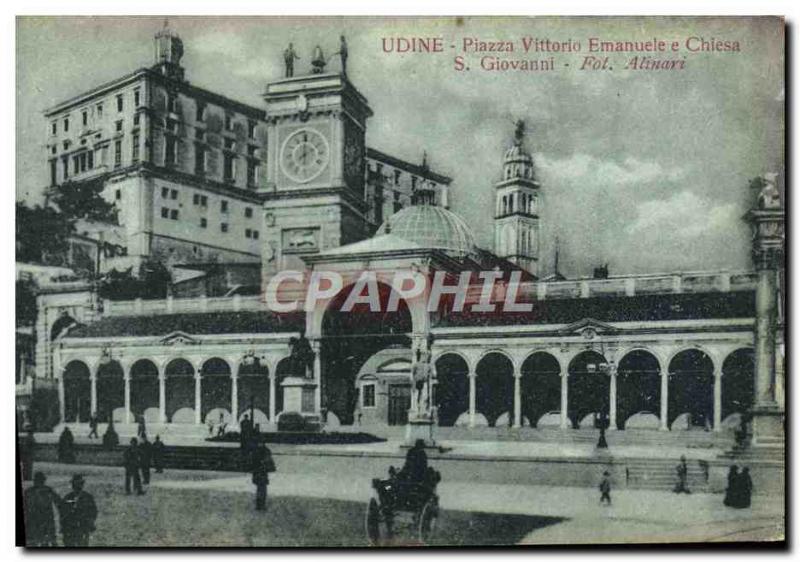 Old Postcard Udine Piazza Vittorio Emanuele Chiesa e S Giovanni