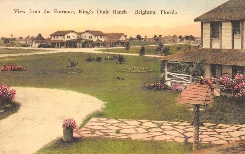 Brighton, Florida KING'S DUDE RANCH c1920s Hand-Colored Albertype Vintage 