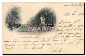 Postcard Old Paris Avenue de l'Observatoire Map 1899