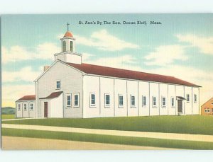 Linen CHURCH Ocean Bluff In Marshfield by Brocton & Quincy & Boston MA AD1091