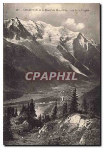 Old Postcard Chamonix and Mont Blanc Massif