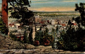 Washington Spokane Glimpse Of The City Through The Pines 1917
