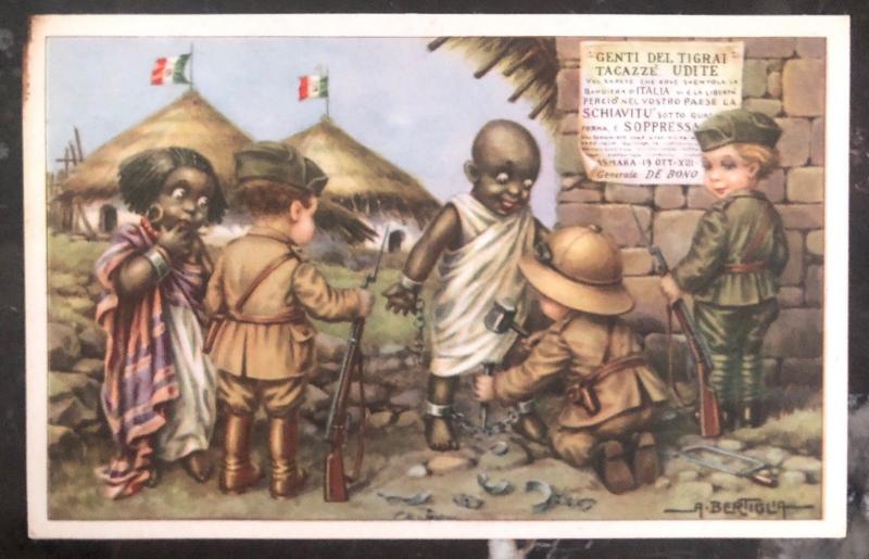 Mint Italy picture postcard people of the Tigray Freedom By Italian Troops