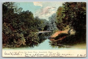 Along the Green River   Greenfield  Massachusetts   Postcard  1906