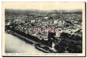 Vichy Old Postcard General view taken by plane docks of the 39allier & # & # ...