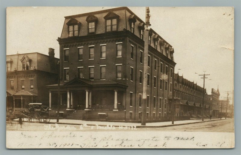 CAMDEN NJ STREET SCENE w/ PILGRIM LOUNDRY WAGON ANTIQUE REAL PHOTO POSTCARD RPPC