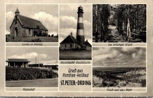 Germany Gruss Aus St Peter-Ordning Multi View With Lighthouse Photo