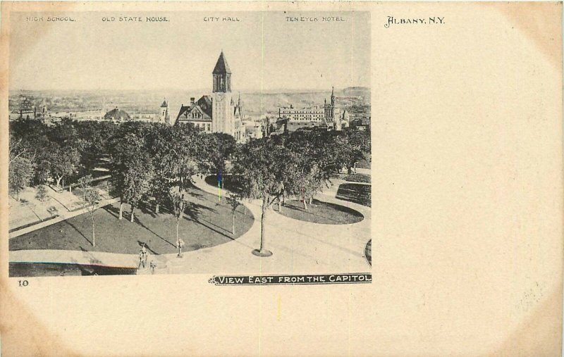 EARLY CENTURY UDB POSTCARD VIEW EAST FROM THE CAPITOL ALBANY NEW YORK NY