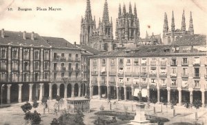 Vintage Postcard Plaza Mayor Main Square Building Burgos Spain Structure